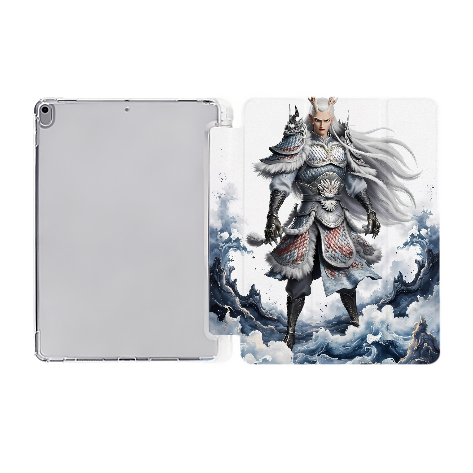 （画像用） Ne Zha 2 ナタ 魔童の大暴れ IPad ケース ペン収納付き 三つ折りスタンド PUレザー×シリコン 対応機種9.5/10.5/10.9インチ